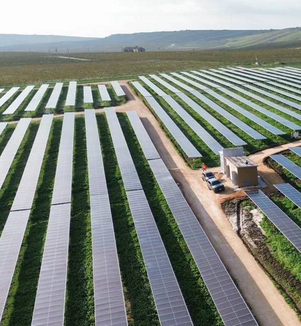 Impianto agrivoltaico in Sicilia, vista aerea